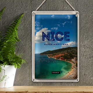 Blechschild Reise 20x30cm Nice Alpes-Maritimes Panorama Bild