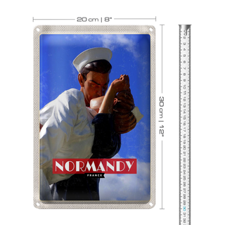 Blechschild Reise 20x30cm Normandy France Mémorial de Caen