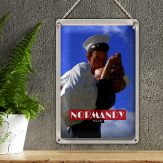 Blechschild Reise 20x30cm Normandy France Mémorial de Caen
