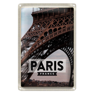 Blechschild Reise 20x30cm Paris France Reiseziel Eiffelturm Schild
