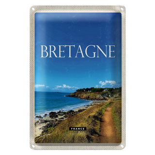 Blechschild Reise 20x30cm Bretagne France Urlaub Reiseziel