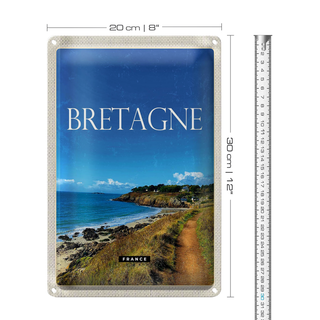 Blechschild Reise 20x30cm Bretagne France Urlaub Reiseziel