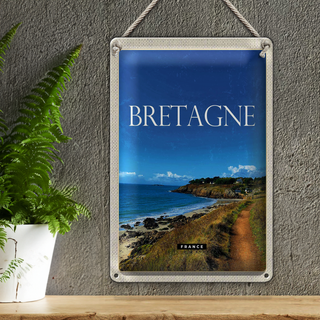 Blechschild Reise 20x30cm Bretagne France Urlaub Reiseziel