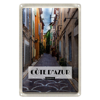 Blechschild Reise 20x30cm cote d'azur Mittelmeerküste