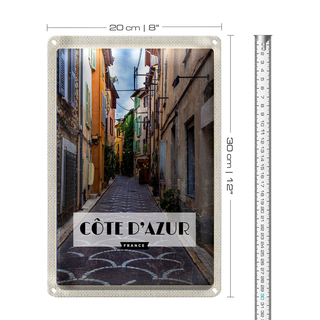 Blechschild Reise 20x30cm cote d'azur Mittelmeerküste