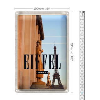 Blechschild Reise 20x30cm Eiffel Tower Skulpturen