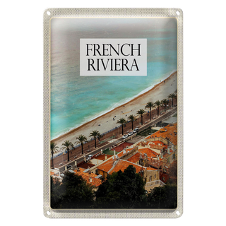 Blechschild Reise 20x30cm French Riviera Mittelmeerküste