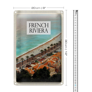 Blechschild Reise 20x30cm French Riviera Mittelmeerküste