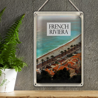 Blechschild Reise 20x30cm French Riviera Mittelmeerküste