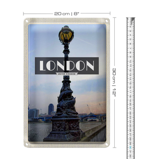 Blechschild Reise 20x30cm London United Kingdom Retro Poster