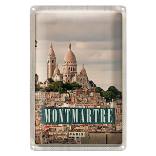 Blechschild Reise 20x30cm Montamartre Paris Panorama Poster