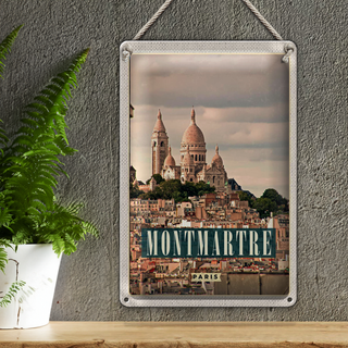 Blechschild Reise 20x30cm Montamartre Paris Panorama Poster