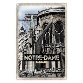 Blechschild Reise 20x30cm Notre-Dame de Paris Architektur