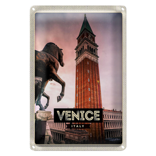 Blechschild Reise 20x30cm Venice Italy Italien Pferd