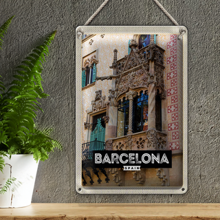 Blechschild Reise 20x30cm Barcelona Spain Architektur Tourismus