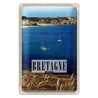 Blechschild Reise 20x30cm Bretagne France Urlaub Poster