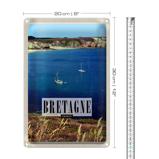 Blechschild Reise 20x30cm Bretagne France Urlaub Poster