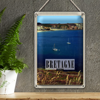 Blechschild Reise 20x30cm Bretagne France Urlaub Poster