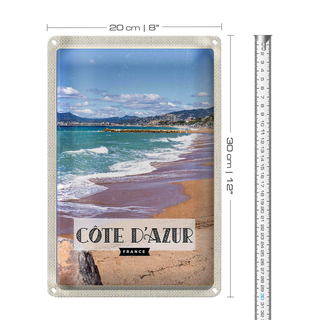 Blechschild Reise 20x30cm cote d'azur Frankreich Reiseziel