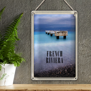 Blechschild Reise 20x30cm French Riviera Urlaub Poster Retro