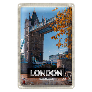 Blechschild Reise 20x30cm London UK Big Ben Reiseziel Schild