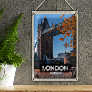 Blechschild Reise 20x30cm London UK Big Ben Reiseziel Schild