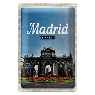 Blechschild Reise 20x30cm Madrid Spain Retro Poster Errinerungen