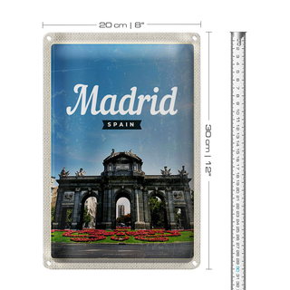 Blechschild Reise 20x30cm Madrid Spain Retro Poster Errinerungen