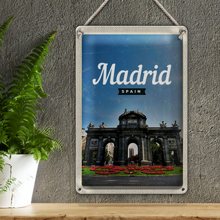 Blechschild Reise 20x30cm Madrid Spain Retro Poster Errinerungen