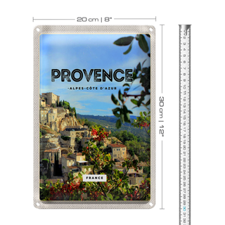 Blechschild Reise 20x30cm provence France Panorama Bild