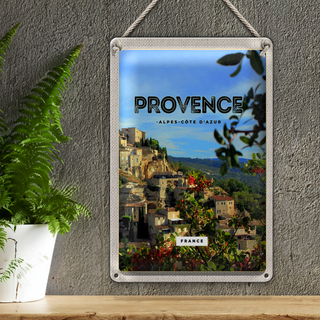Blechschild Reise 20x30cm provence France Panorama Bild