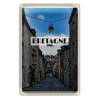 Blechschild Reise 20x30cm Bretagne France Altstadt Reiseziel