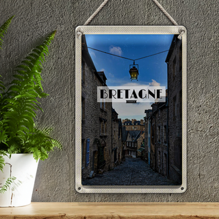 Blechschild Reise 20x30cm Bretagne France Altstadt Reiseziel