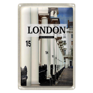 Blechschild Reise 20x30cm London United Kingdom Stadt Retro