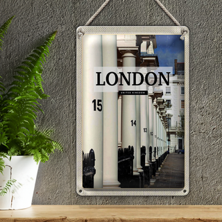 Blechschild Reise 20x30cm London United Kingdom Stadt Retro