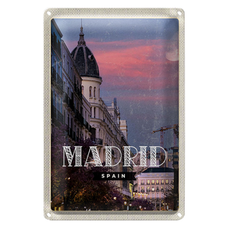 Blechschild Reise 20x30cm Madrid Spain Architektur Reiseziel