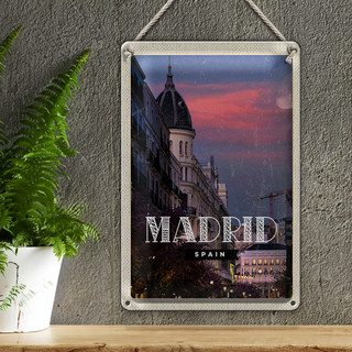 Blechschild Reise 20x30cm Madrid Spain Architektur Reiseziel