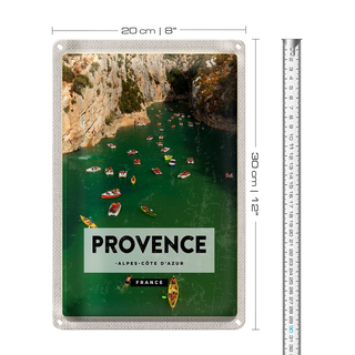 Blechschild Reise 20x30cm Provence cote d'azur France