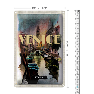 Blechschild Reise 20x30cm Venice Italy malerisches Bild