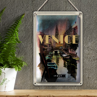 Blechschild Reise 20x30cm Venice Italy malerisches Bild