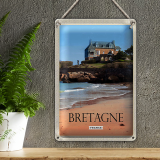 Blechschild Reise 20x30cm Bretagne France Architektur