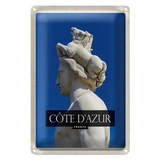 Blechschild Reise 20x30cm cote d'azur der fontaine du soleil