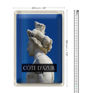 Blechschild Reise 20x30cm cote d'azur der fontaine du soleil