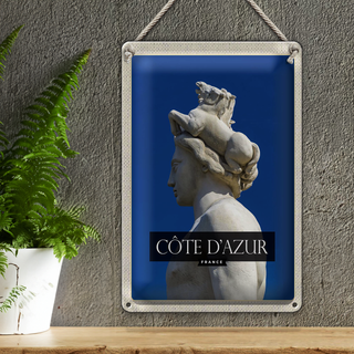 Blechschild Reise 20x30cm cote d'azur der fontaine du soleil