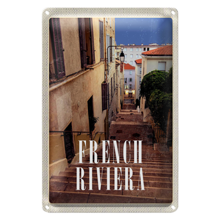 Blechschild Reise 20x30cm French Riviera Architektur