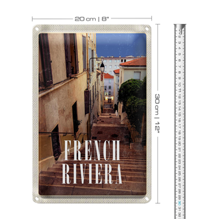 Blechschild Reise 20x30cm French Riviera Architektur