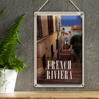 Blechschild Reise 20x30cm French Riviera Architektur