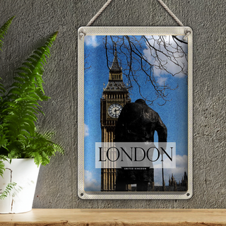 Blechschild Reise 20x30cm London UK Big Ben Reiseziel