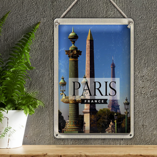 Blechschild Reise 20x30cm Paris France Retro Architektur