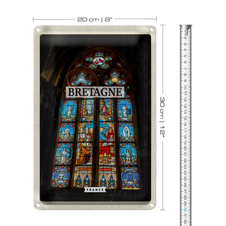 Blechschild Reise 20x30cm Bretagne France Kapelle Reiseziel
